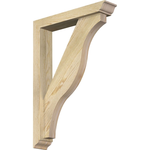 Ekena Millwork Funston Traditional Rough Sawn Bracket w/ Offset Brace, Douglas Fir, 4"W x 20"D x 28"H BKT0402X20X28FST01RDF - main